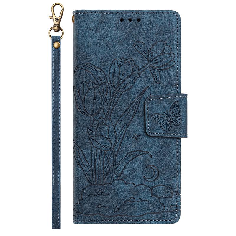 Anti-fall Embossed Leather Phone Case for Sharp AQUOS Wish 5, Fujitsu Arrows We 3, Kyocera, ZTEN