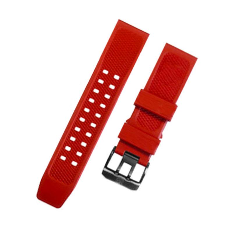 23mm Silicone Watch Strap for Luminox Military 7251 3050 Watch Band Silver Black Buckle Waterproof Bracelet Accessories