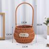 Pastoral Style Round Rattan Imitation Flower Basket - Decorative Handheld Barrel for Flower Arrangements and Gifts