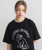 BONIEE Cat Symbol Graphic Loose T-Shirt Black