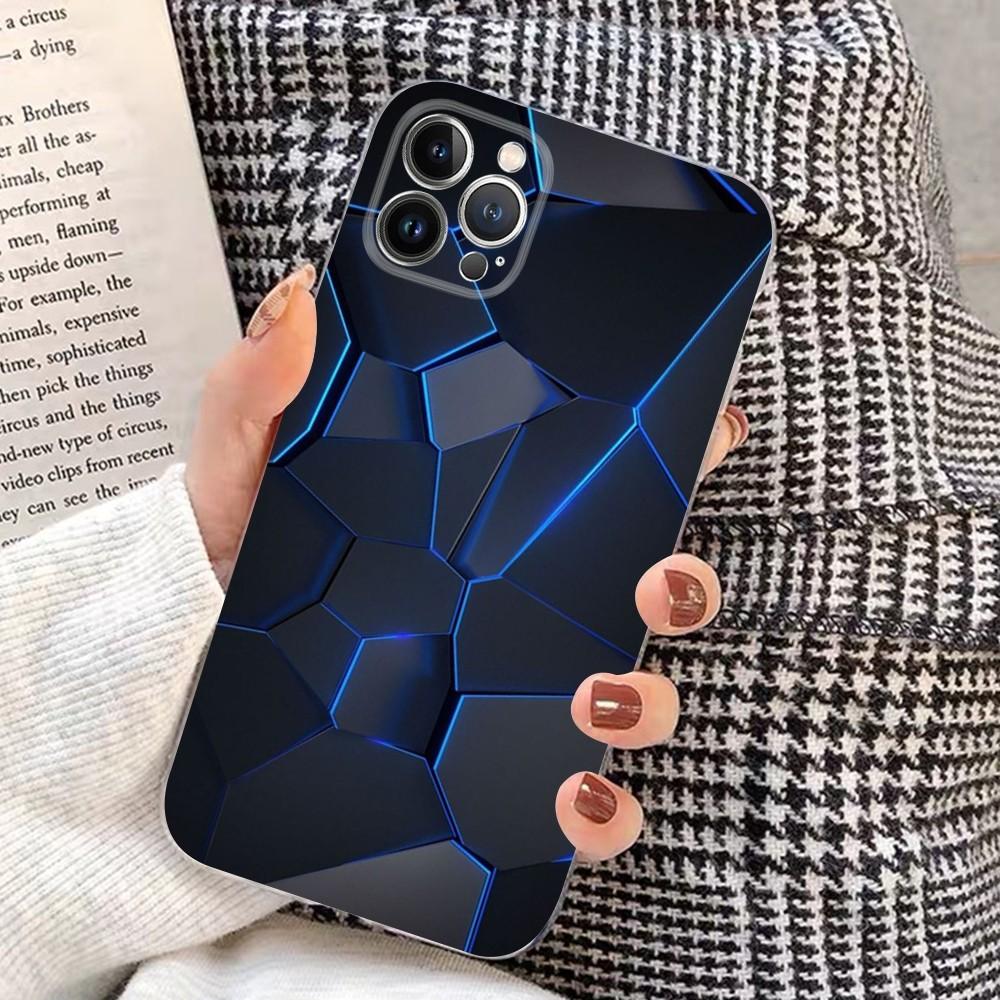 Luxury Geometry Cool Phone Case For iPhone 15 14 11 12 13 Mini Pro XS Max Cover 6 7 8 Plus X XR SE 2020 Funda Shell