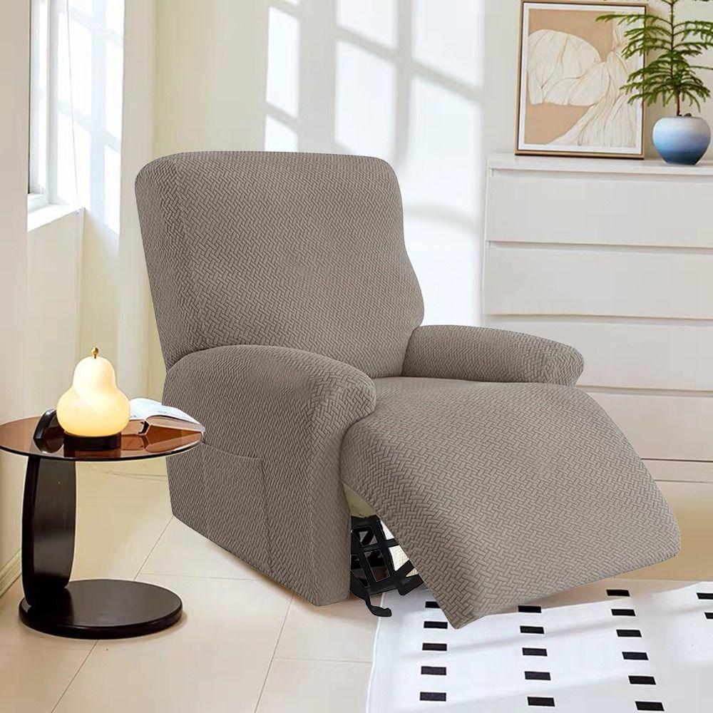 Split Back Design Recliner Sofa Covers Solid Color T Jacquard Cover New Armchair Cover