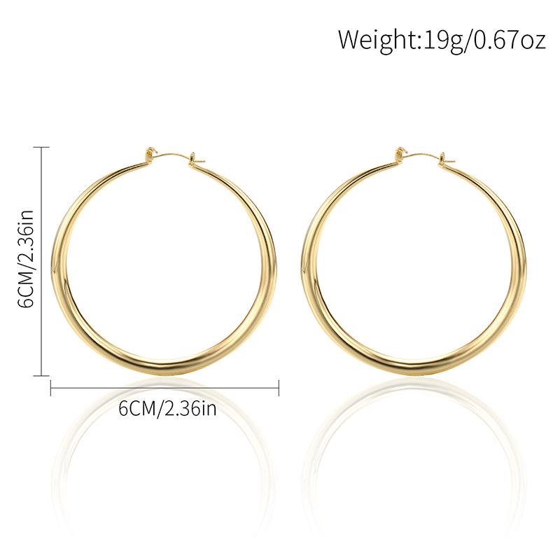 

Преувеличенные геометрические серьги-подвески в виде золотых сплавных кругов для женщин