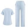 Ladies' Loose And Comfortable V-neck Short Sleeved Workwear With Multiple Pockets Suit Set