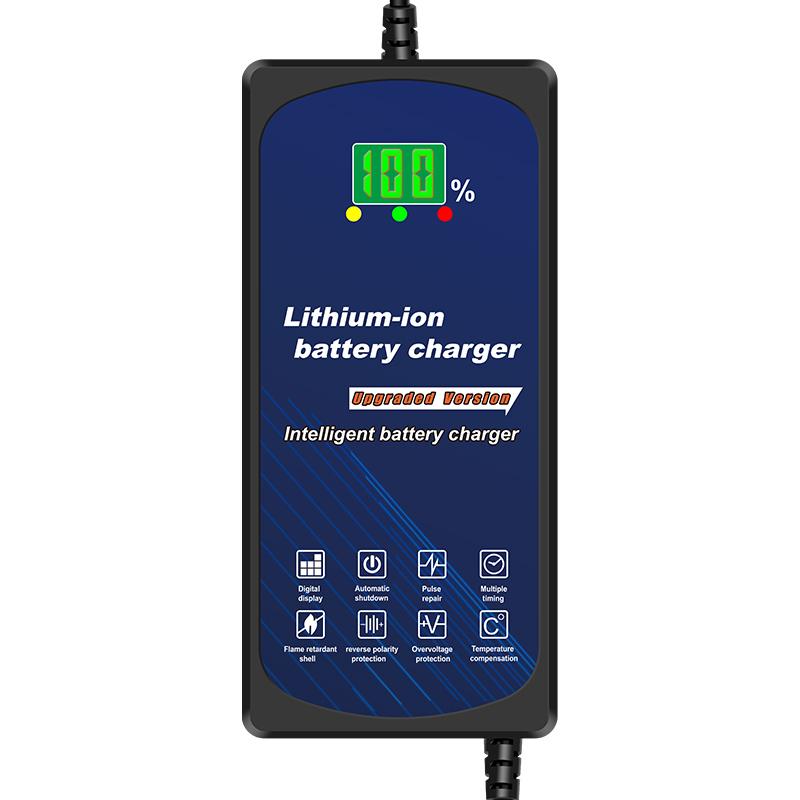 Lead acid battery charger 60V5A is suitable for pulse repair of bicycle electric tricycle 60V40AH/50AH EU синий