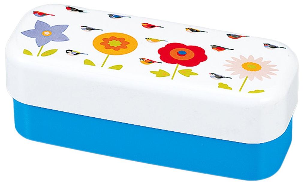 Made in Japan by HAKOYA Tatsumiya KOTORITACHI Slim Compact Lunch Wild 50153 Box, Bird, Blue,