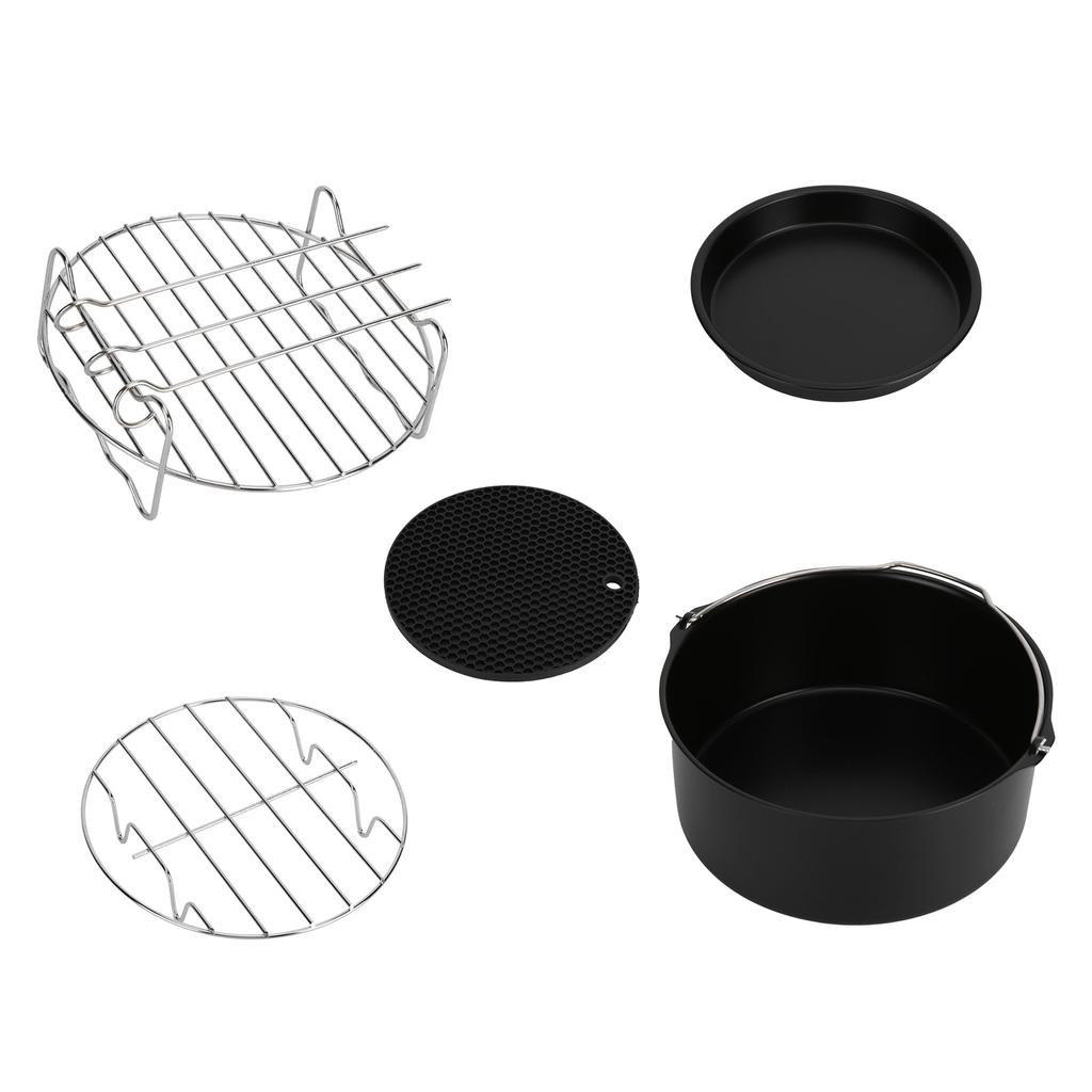 Fryer Accessories Pizza Pan Cake Pan Silicone Pad Skewers Grill Rack Baking Tray for 7in Fryer