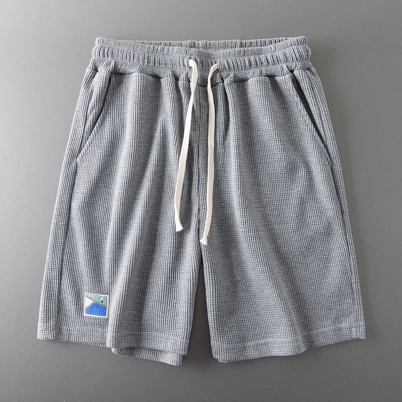 Export Original Tail Single Cut Label Middle Pants Waffle Shorts Men's Summer High Street American Fifth Pants Export Men's Trousers