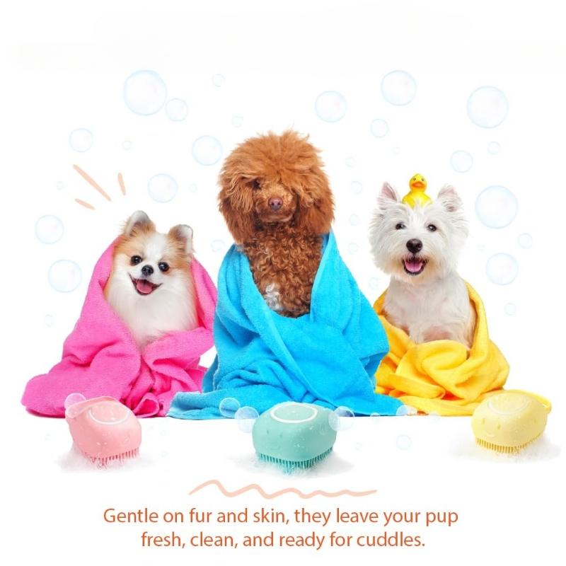 Non-toxic Pet Bath Brush with Massage Bristles, Detachable Design, Built-in Storage, Suitable for Cats and Dogs