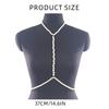 Luxurious Artificial Pearls Chest Chain for Women Front Chest Chain Bikini Chain Necklace Evening Party Body Jewellery