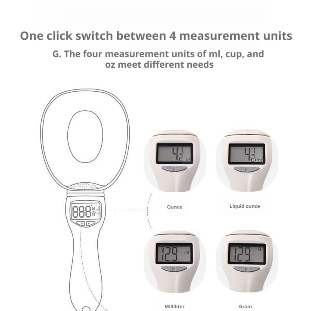 1pcs Electronic Measuring Spoon Digital Kitchen Scale For Pet Food Baking Weighing Scoop Precise Measurement Gram Ounce Cooking