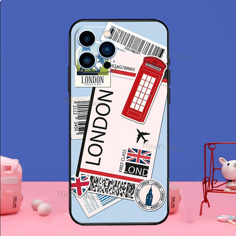 BOARDING PASS New York TOKYO Traveltickets Phone Case For iPhone 11 12 13 Pro Max Mini XS XR 7 8 Plus SE2 Funda Coque Capa Cover