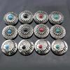 5 Pcs Leather Decorative Buttons Flower Buttons Imitation Turquoise Button for Jewellery Making Clothing Bag Dress