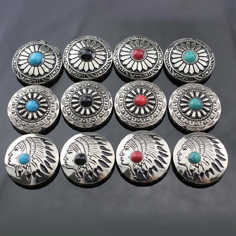 5 Pcs Leather Decorative Buttons Flower Buttons Imitation Turquoise Button for Jewellery Making Clothing Bag Dress