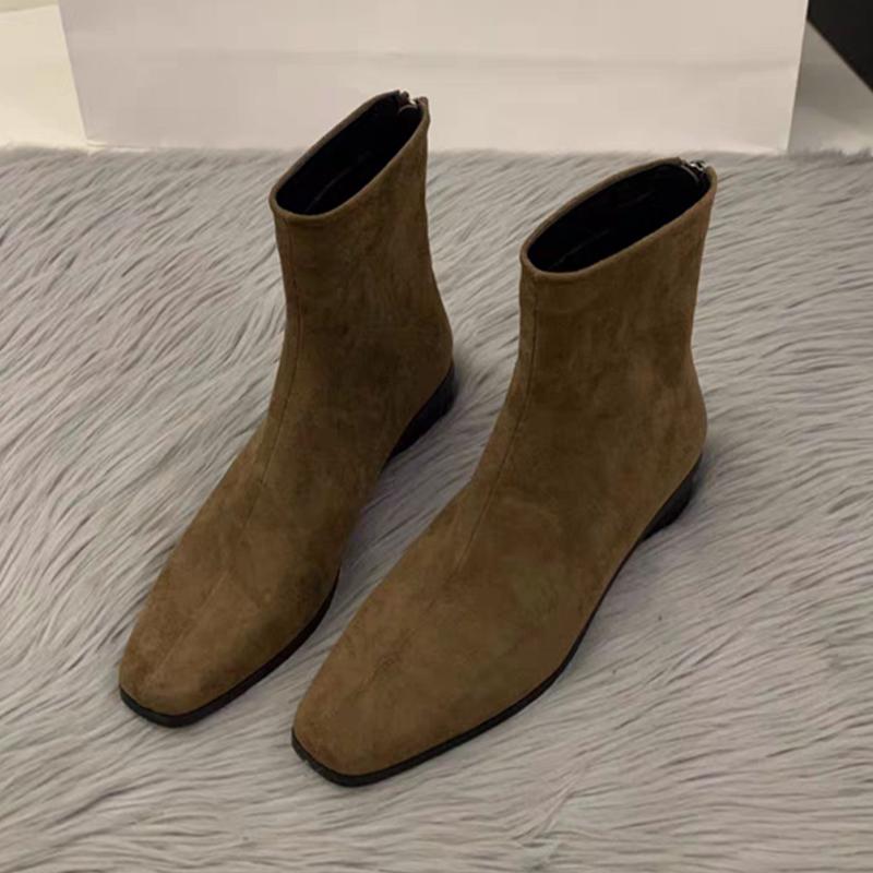 Damanstövletter Chunky Designer Mocka Skor Vinter Mode Chelsea Boots Ny Trend Gladiator Promenad Snö Mujer Stövlar