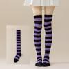 Damen Overknee Socken mit Kreuzstreifen für Halloween, Weihnachten, Karneval, Tanz und Japanische Festivals