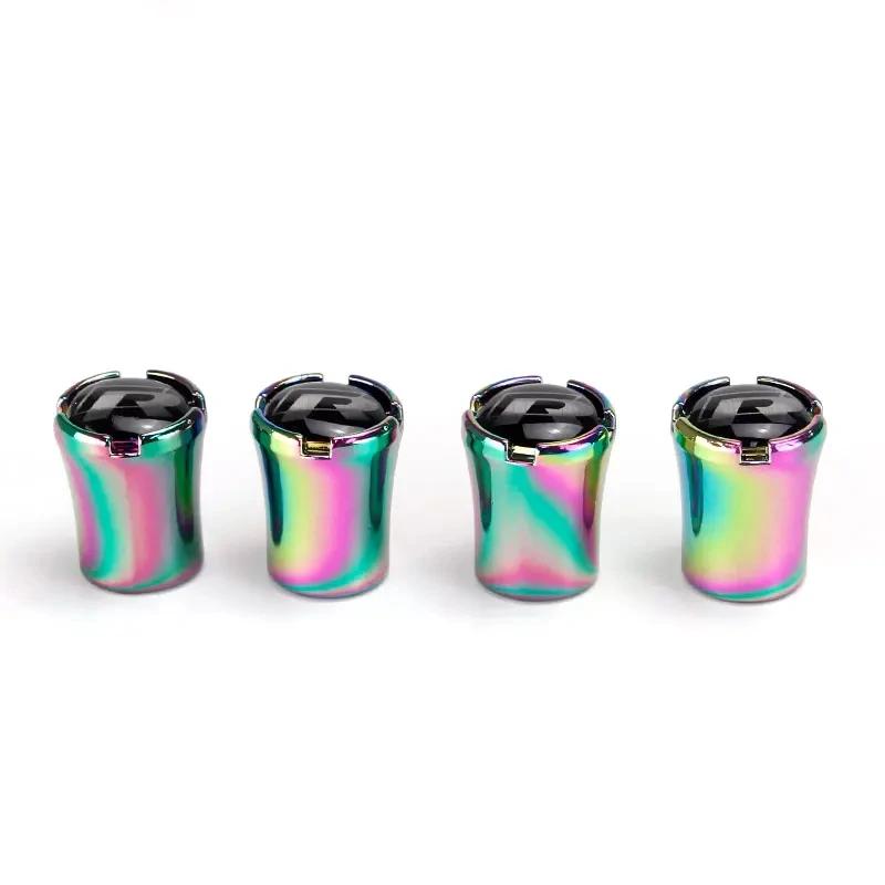 

For VOLKSWAGEN VW 4PCS Colorful Car Wheel Tire Stem Valve Caps Cover For Volkswagen Rline GTI Passat Santana Touareg Tiguan Golf