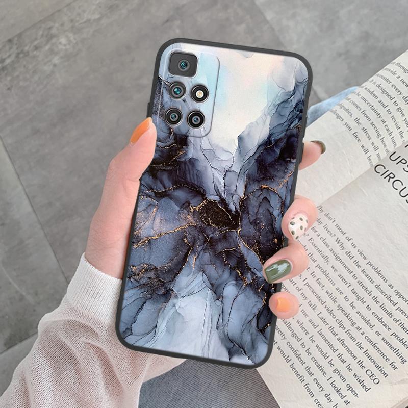 Marble Pattern Phone Case For Redmi 10 Redmi10 Protective Cover Case Pink Gold Marble Soft Silicone Funda For Xiaomi Redmi 10