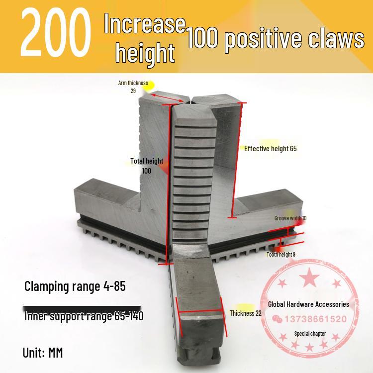 250mm & 500mm Extended Three-Jaw Chuck with Adjustable Jaws