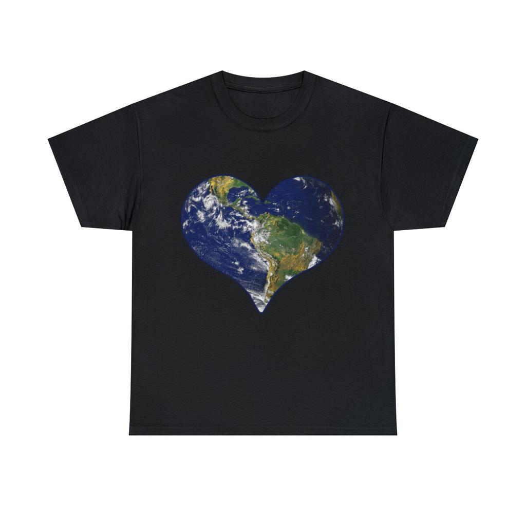 Love Earth Heart Earth Day Graphic Tee Shirt, S-5XL