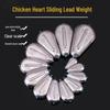 Plastic Core Flat Chicken Heart Sinker for Sea Rod Casting with Through-Core Lead Weight