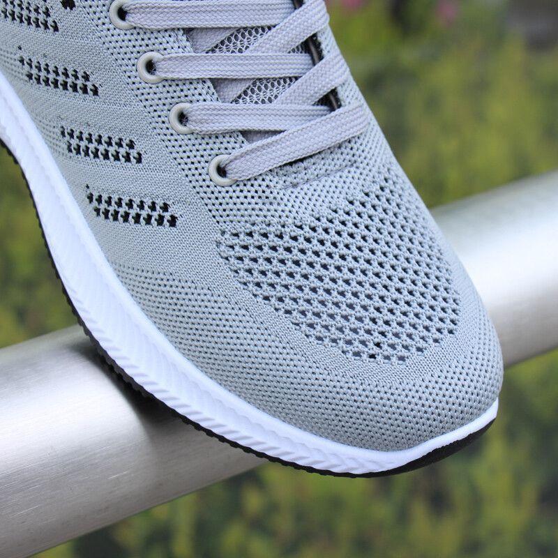 Spring Men's Shoes Breathable Mesh Men Sneakers Slip On Knitting Casual Shoes Flat Tennis Shoes Man Lightweight Running Shoes