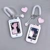 Acrylic Idol Photo Card Sleeves Keychain Student ID Badge Holder Portable Kpop Photocard Holder