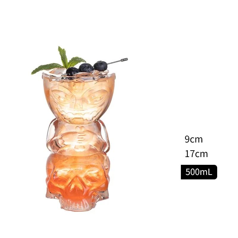 Lead-free Glass Cup Hawaii Tiki Mugs Creative Cocktail Glasses Beer Glass Martini Glasses Beverage Mugs Funny Cup Coffee Cup
