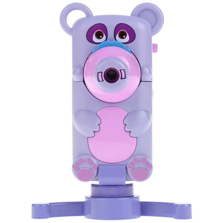 Teddy Bear Projector for Drawing Handy Projector 48 Slides Lanyard Stand - Purple