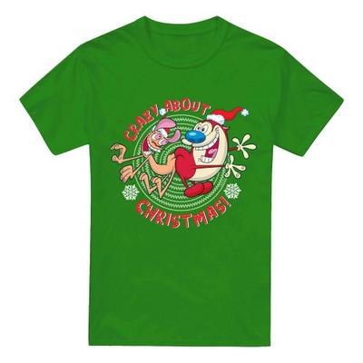 Ren & Stimpy Mens Crazy About Christmas T-Shirt