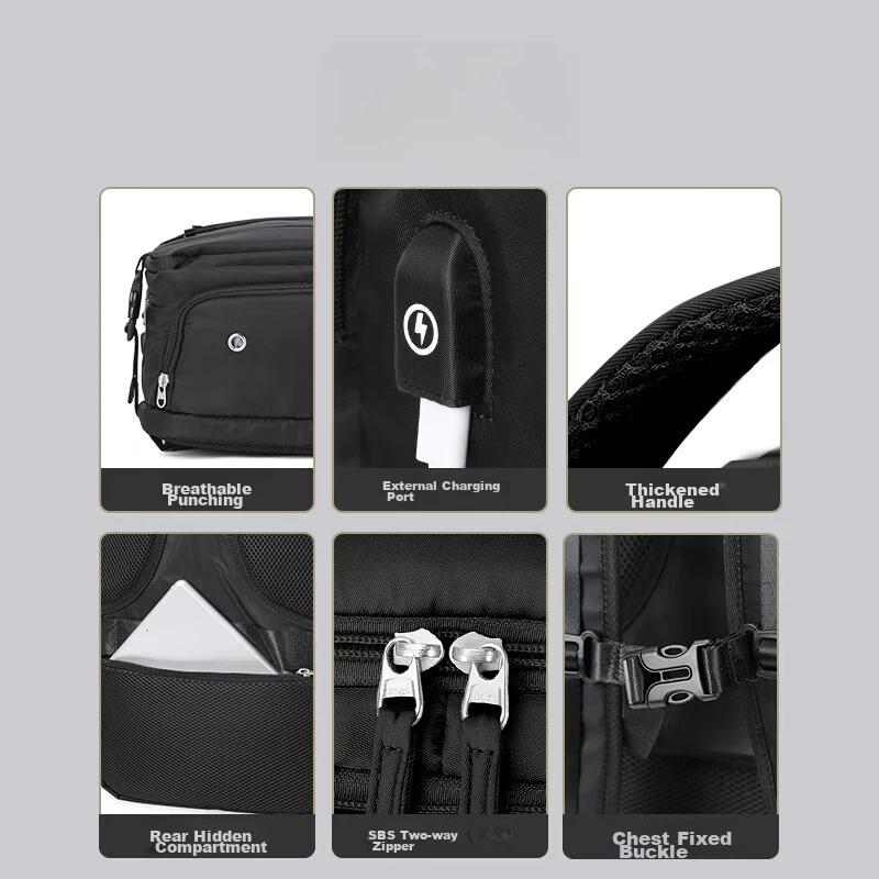Landcase Large Capacity Travel Backpack, Laptop Bag, Luggage Bag, Shoulder Bag, Black