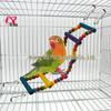 Escada de Escalada e Poleiro Macaron Arco-Íris - Escadas de Balanço Coloridas para Gaiolas de Papagaio