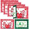 Valentine's Day Buffalo Plaid Placemats Set of 4 Double Sided St Patricks Day Valentines Placemats Decoration Set Farmhouse Table Holiday