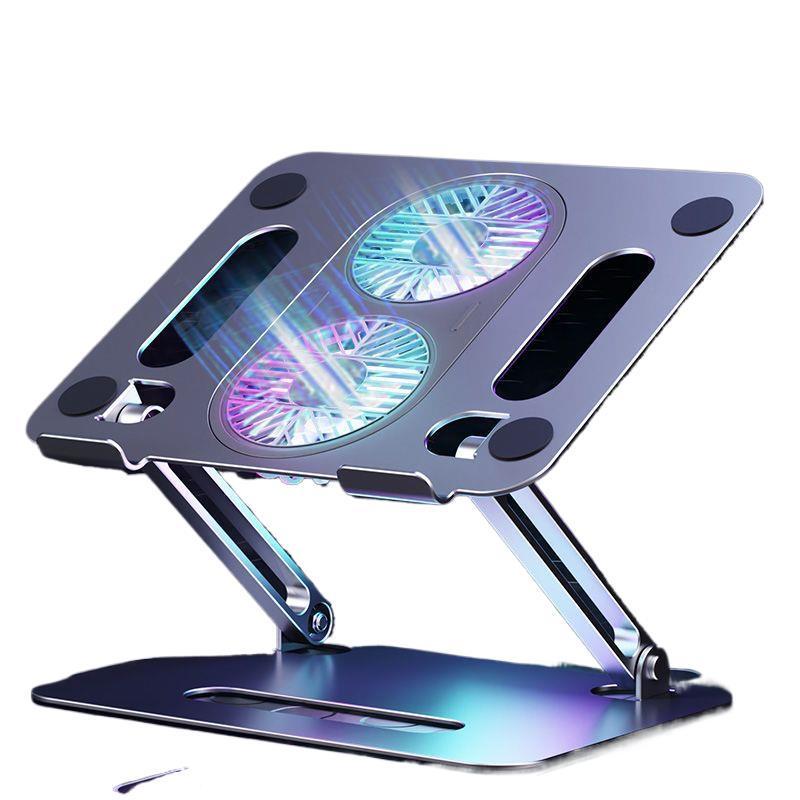 Aluminum Alloy Laptop & Tablet Cooling Stand with Fan - Foldable Design