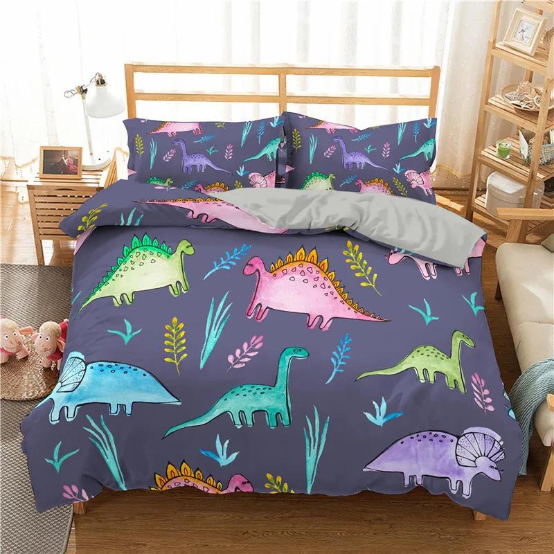 Comforter Ropa De Cama Dinosaurs Kids Bedclothes Super Soft Comfortable Jurassic Bedding Set S Boy Bed Set 2/3Pcs
