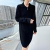 Women's French-Style Loose Mink Velvet Sweater Dress - Mid-Length, Thickened Cashmere Knit for Autumn/Winter
