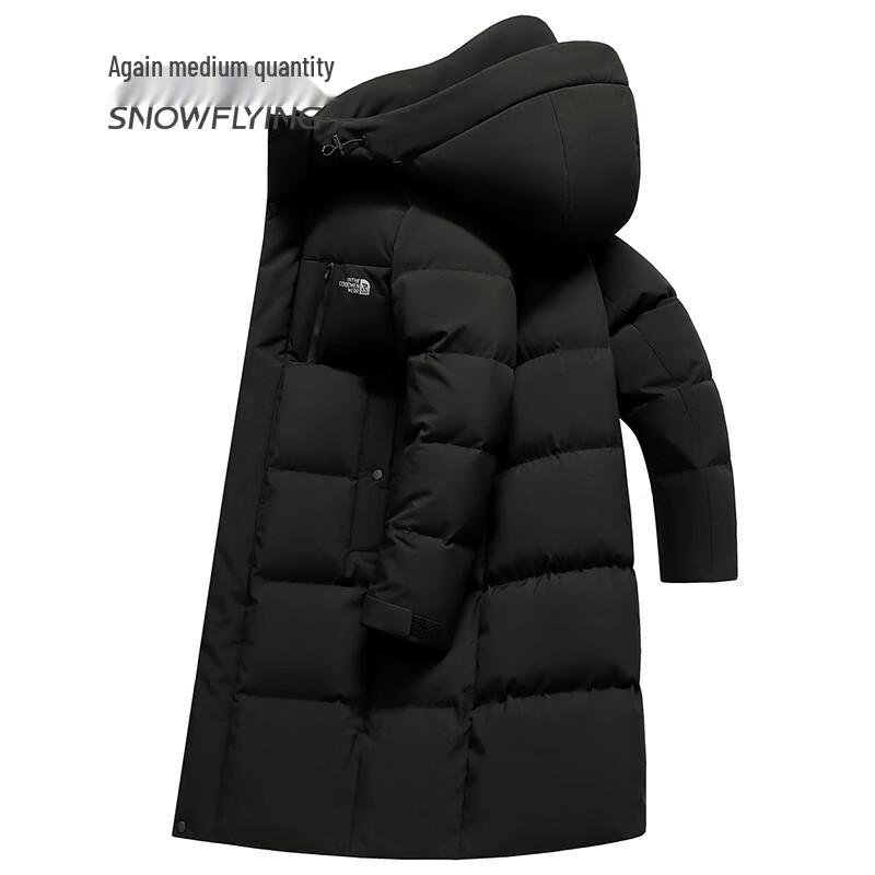 SNOWFLYING Men s Warm Casual Long Down Jacket 180/XL чёрный