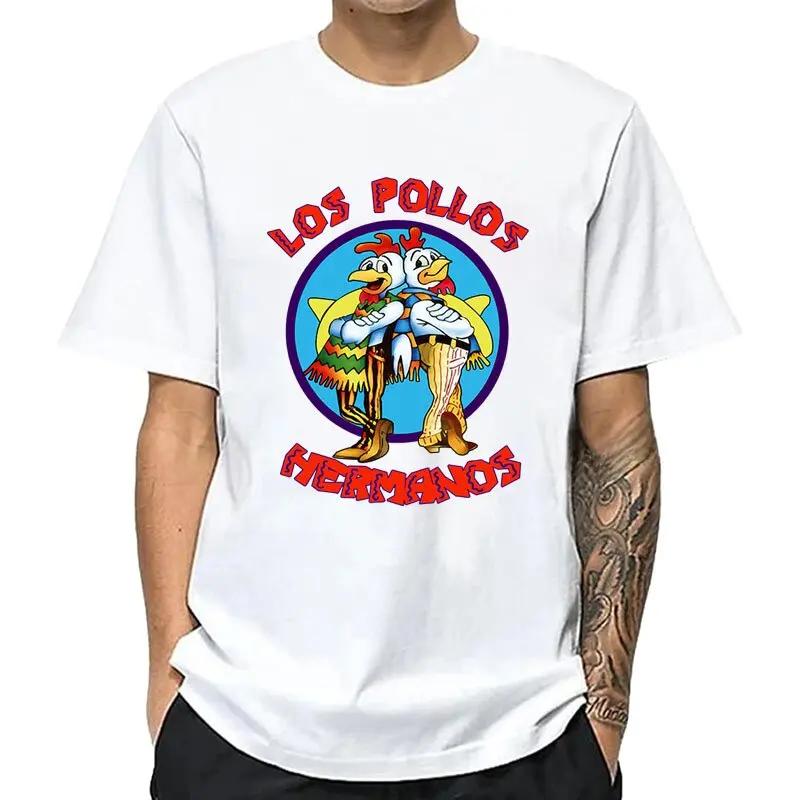 Summer Short Sleeved Men's High Quality T-shirt 100% Cotton Breaking Bad LOS POLLOS Print Casual Funny T-shirt Male Tees Tops