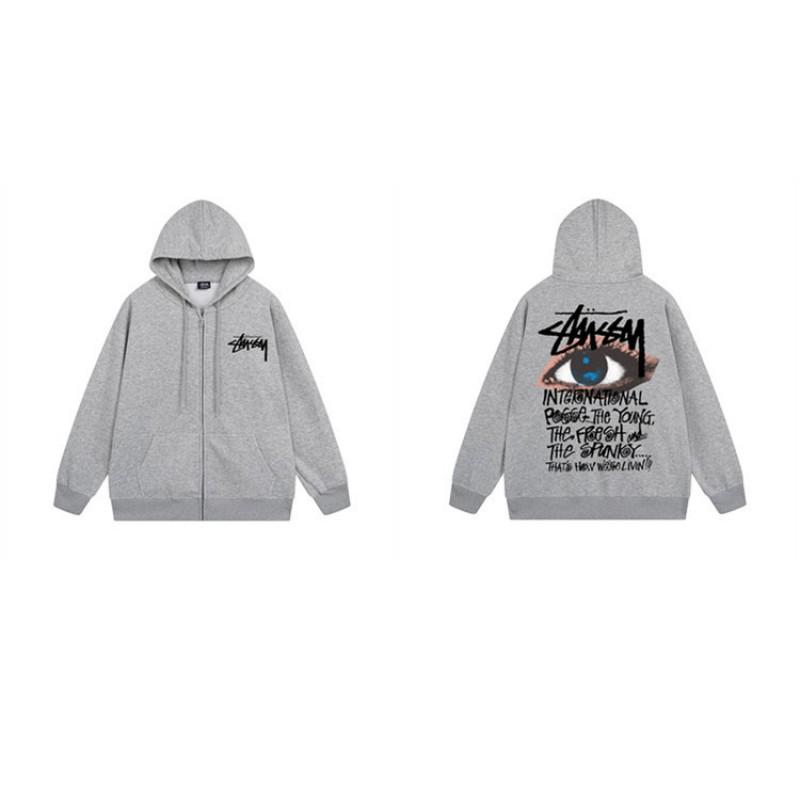 Mens Hooded Zip-Up Fleece-Lined Sweatshirt With Letter Print Casual Oversized Pullover Winter Jacket