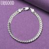 925 Sterling Silber 18 cm/19 cm/20 cm 6 mm Seitenkettenarmband