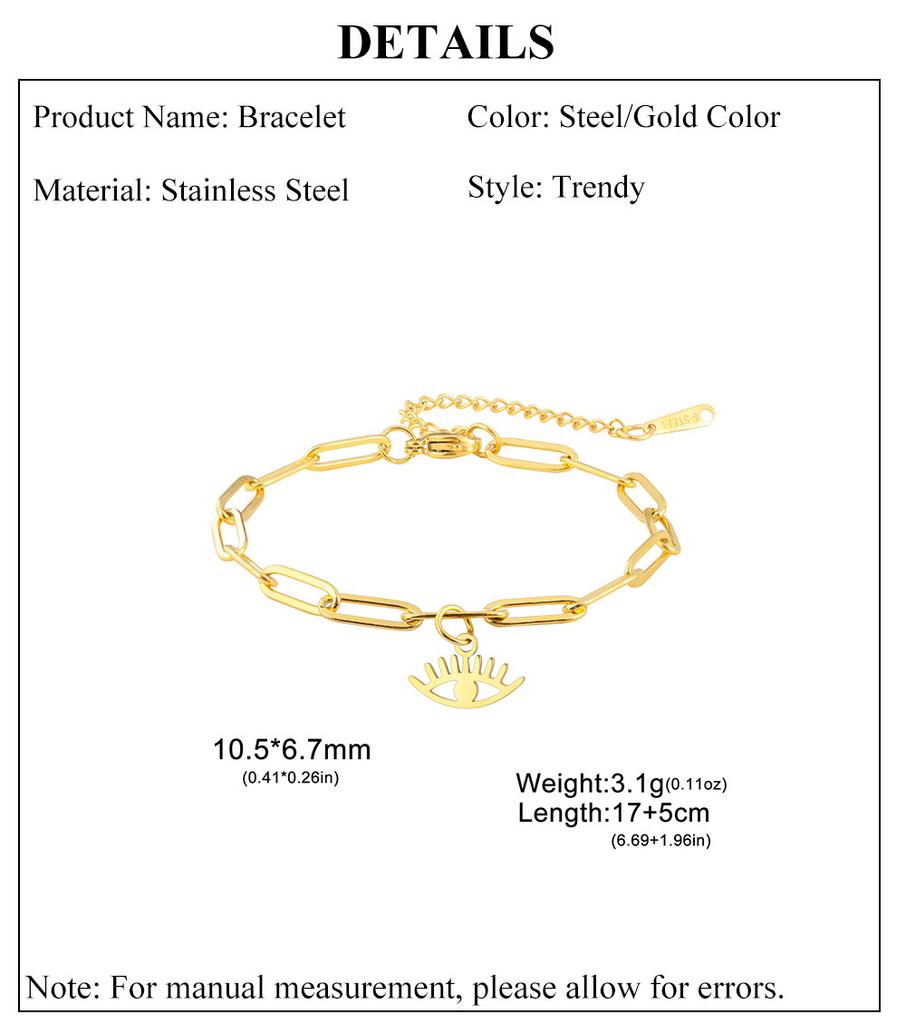 Cazador Lucky Turkish Evil Eye Paperclip Chain Bracelets for Women Stainless Steel Bracelet Gifts Vintage Jewelry 2026 Wholesale