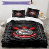Sport Club Football Crest Printed Pattern Duvet Cover Set – includes 1 duvet cover and 2 matching pillowcases Bedroom decor Christmas gifts