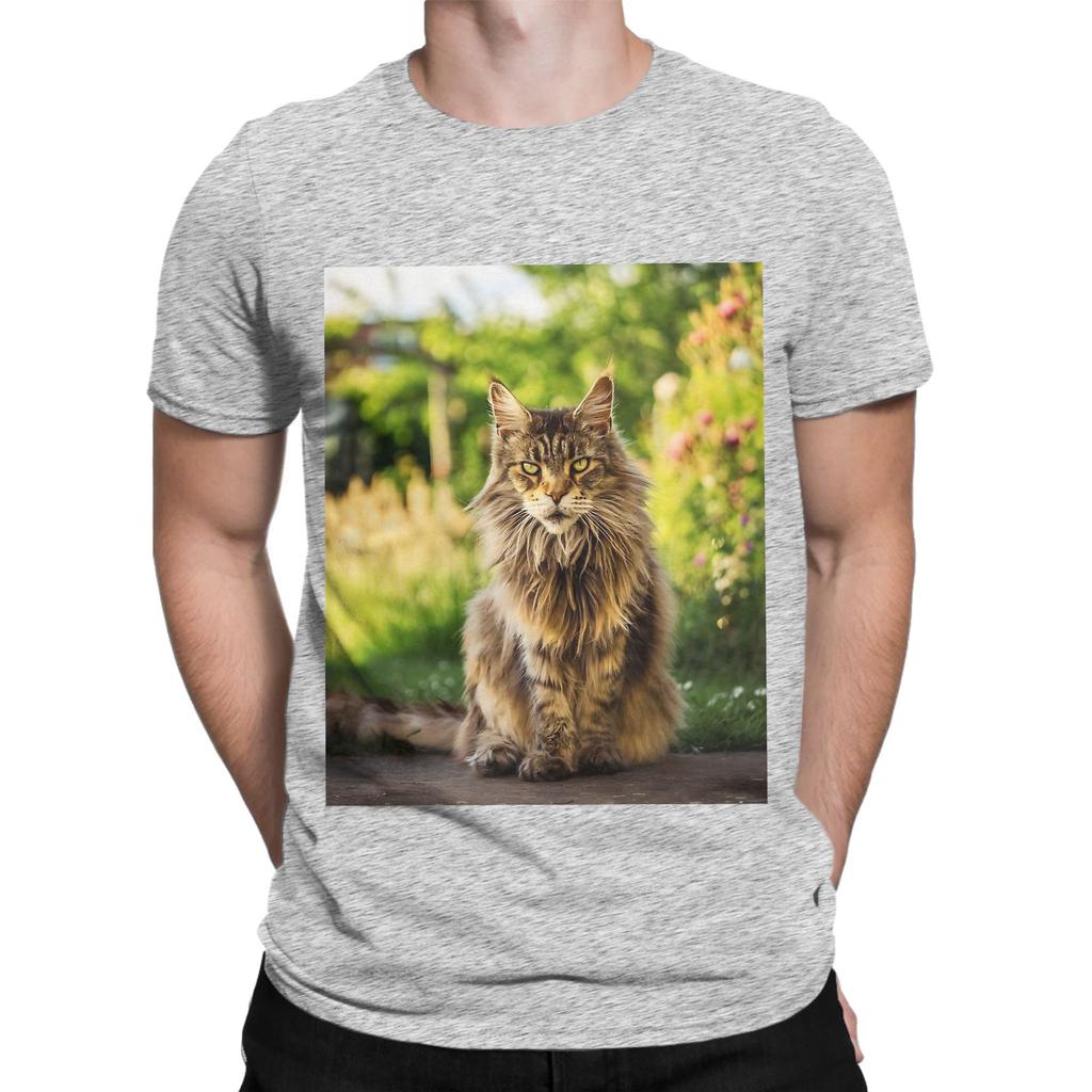 Maine Coon Photo Novelty 100 Cotton TShirt Maine Coon Tees Tops For Unisex