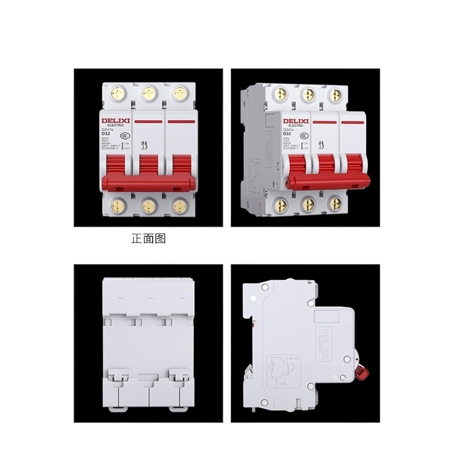 

Circuit Breaker DZ47S-3Pc6A10A16A20A32A40A50A63A air Switch 380V (Size : DZ47s-3P/C25) DZ47s-3P/C32A