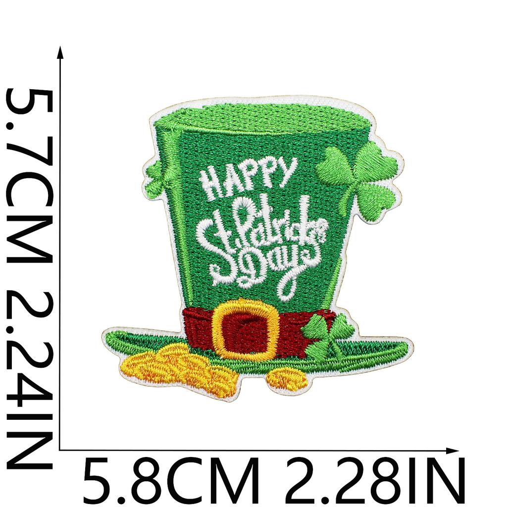 Clover Series Embroidery Cloth Sticker Holiday Clothes Decoration St. Patrick'S Day Patch Sticker Car Rainbow Chapter Boy
