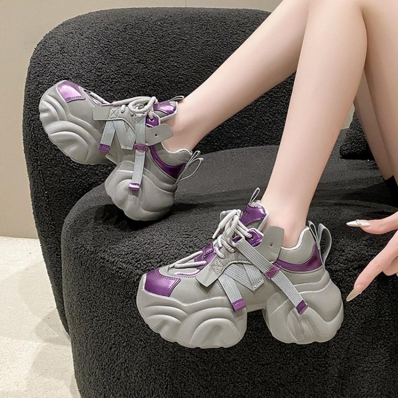 Fashion 7.5cm Thick Sole Women Non-slip Walking Sneakers New Autumn Women High Platform Outdoor Sport Sneakers Trainers Chunky Dad Shoes