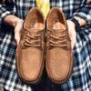 Hot Sale Men's Genuine Leather Casual Shoes Soft Sole Lace-up Sneakers Lightweight Loafers Non-Slip Male Outdoor Shoes Trainers