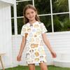 Girls Animal Print Dress Loose Fit Short Sleeve Round Neck Lightweight Summer Dress for Kids Casual Wear