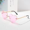 Love Heart Shape Women Sunglasses Rimless Metal Leg New Fashion Designer Sunglasses Female High Quality Sun Glasses for Women