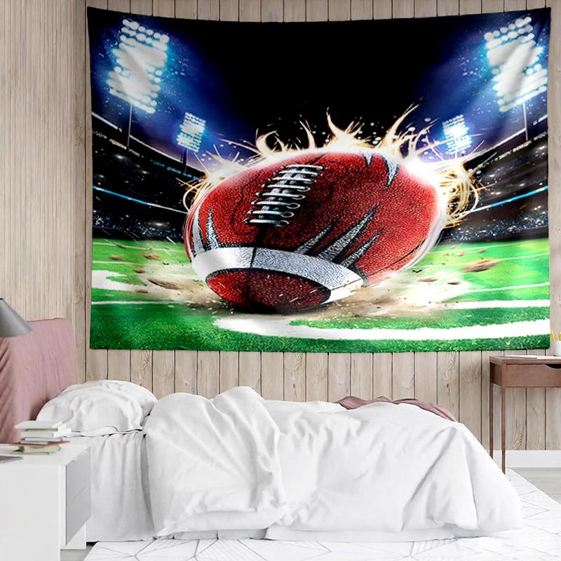 American-football Print Tapestry, Backdrop, Easy Setup, Ideal for Bedroom, Office & Living Room, with Aesthetic Wall Hanging Decor.